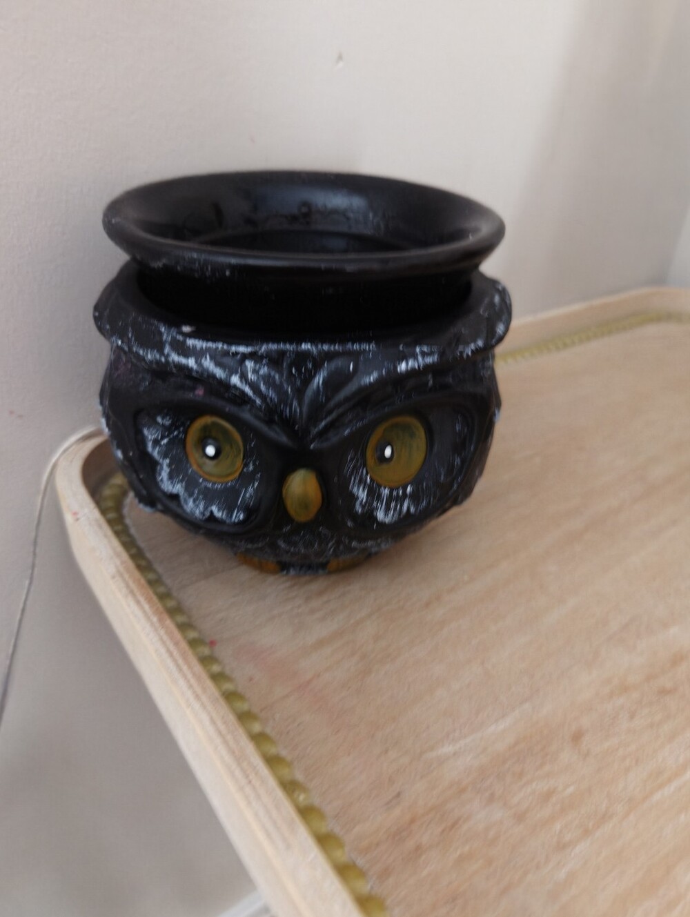 Pink Zebra Simmer Pot Black Owl Ceramic
